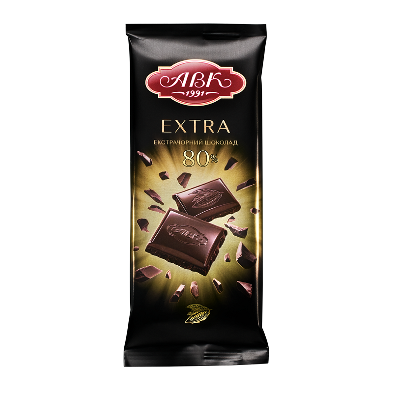 АВК - Продукція - ABK Шоколад Екстрачорний 80%, 90г